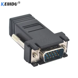 Kebidu Przedłużacz VGA męski do Lan Cat5 Cat5e RJ45 do VGA Ethernet żeński Adapter do komputera stacjonarnego