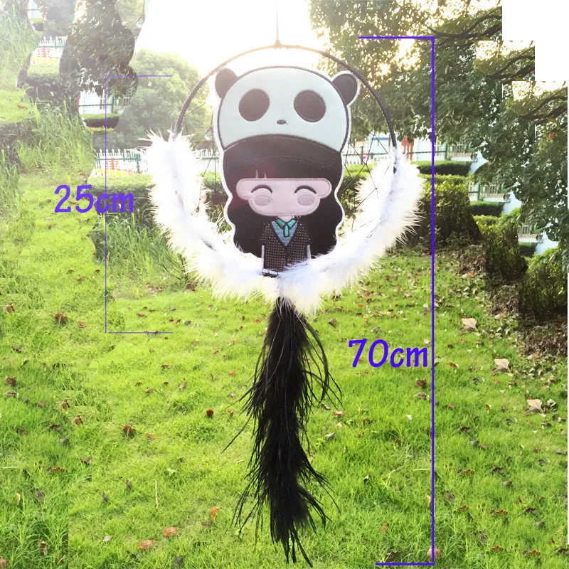 

25*70CM Wind Chimes native cute girl big dream catcher tapestry europe dream catcher for room car decorate