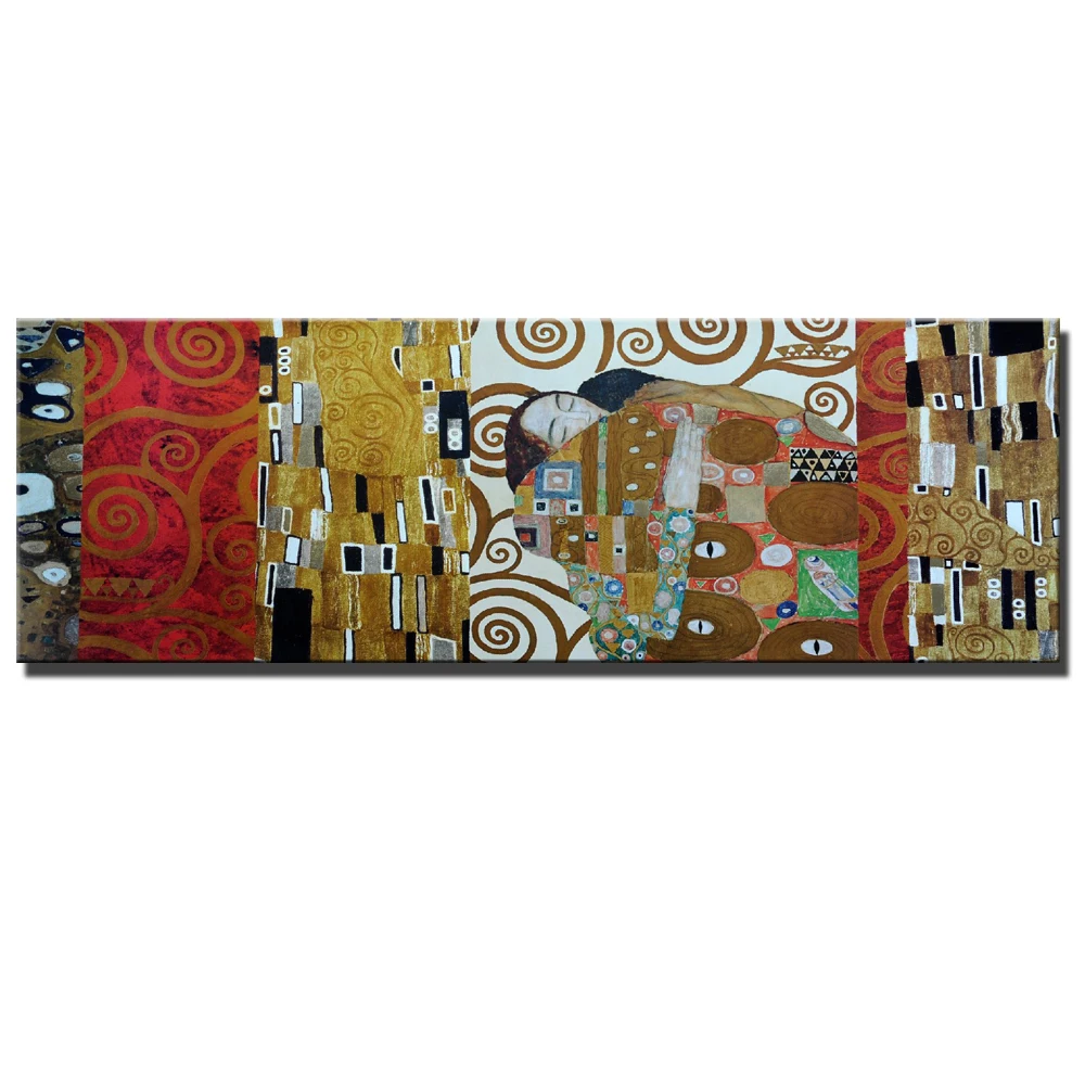 

Gustav Klimt Kiss Famous Canvas Paintings For Bed Room Decor Large Size World Famous Painting Replica Kiss Cuadros Pictures