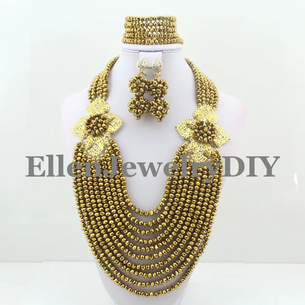 

Intriguing Sale Jewelry Crystal Beads African Jewelry Set party Necklace Set Free for women Shipping W8896