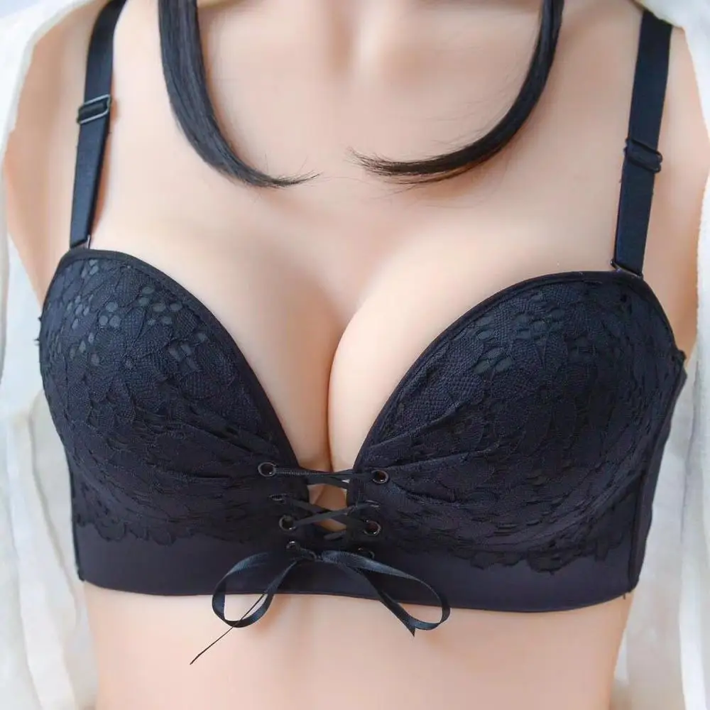 Sexy Strapless Invisible Bra Seamless Underwear Lace Strappy Push Up Bras Wire-Free Adjusted Women's Intimates