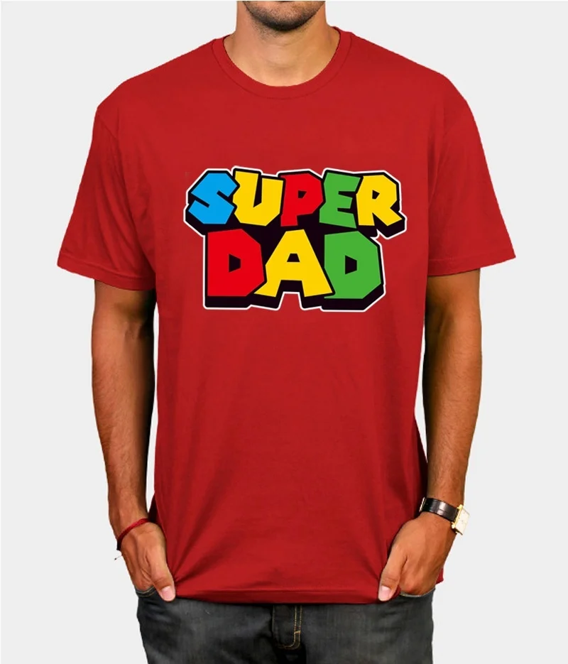 T-Shirt sunfiz YF Super Dad T-Shirt da uomo Super mamma regalo per la festa del papà per papà T-Shirt da uomo T-Shirt in cotone 100%