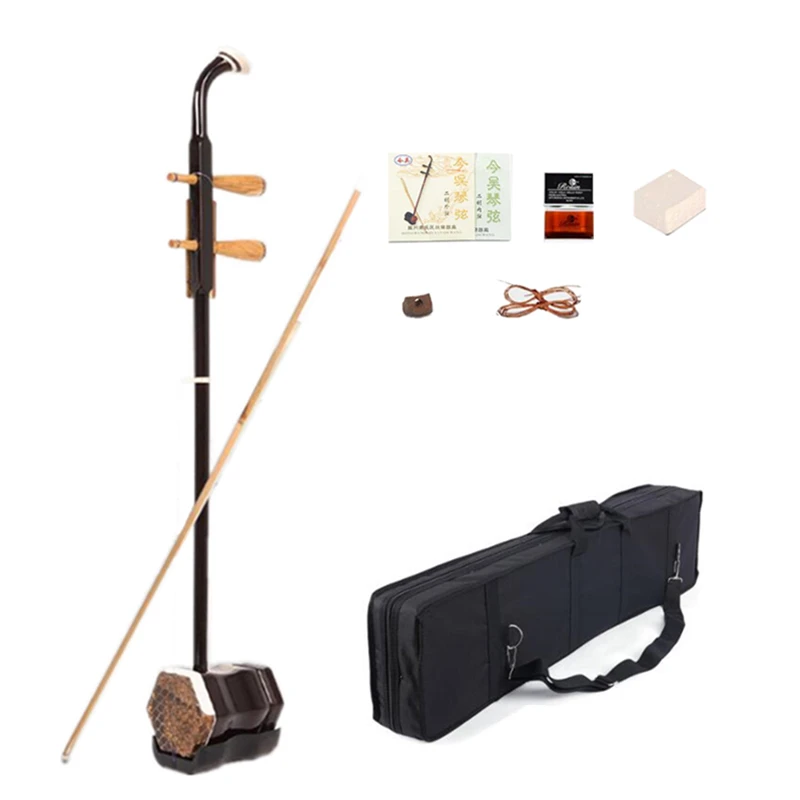 

Hot selling Erhu 01A1 Chinese two Strings Violin Instruments Urheen & Accessories with Rosin spare strings Bow Book and Case