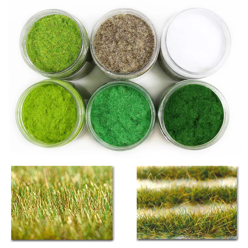 Evemodel 210g 3mm Static Grass Powder Flock Turf Lawn Nylon Mixed 6 Colors Model CFA5