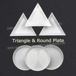 Trangle cup Round plate crystals tray to take carry accessories stones beads rhinestones strass glitters into DIY box for Nail