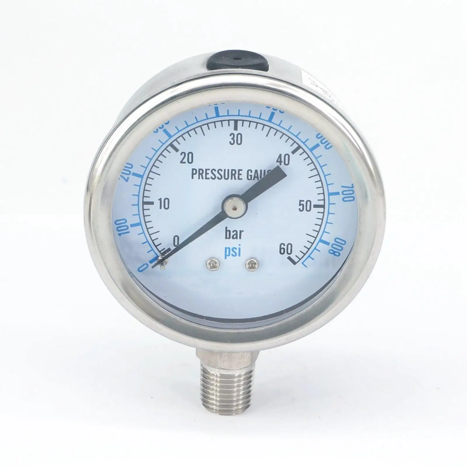 

0-60bar 1/4" NPT Male 60mm Dial Pressure Gauge 304 Stainless Bar PSI N2 Steam Brewing Pneumatic