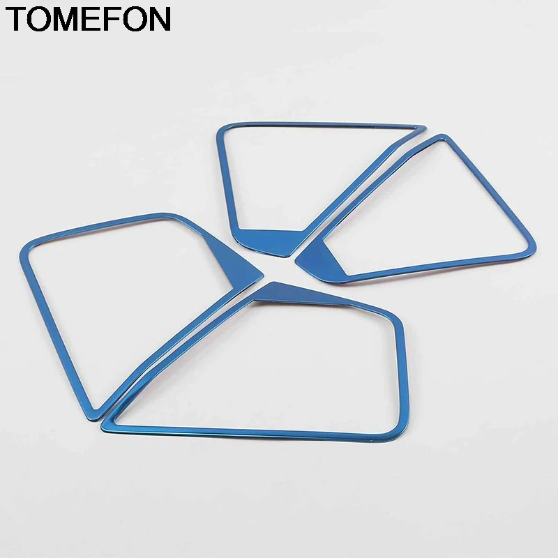 TOMEFON For Skoda Karoq 2017 2018 2019 Side Door Louder Speaker Decoration Frame Cover Trim Interior Accessories Stainless Steel