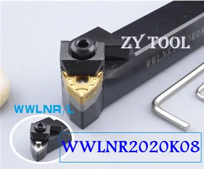 WWLNR2020K08 20*20*125mm CNC Turning Tool, Metal Lathe Cutting Tools,Lathe Machine Tools, External Turning Tool W-Type WWLNR /L