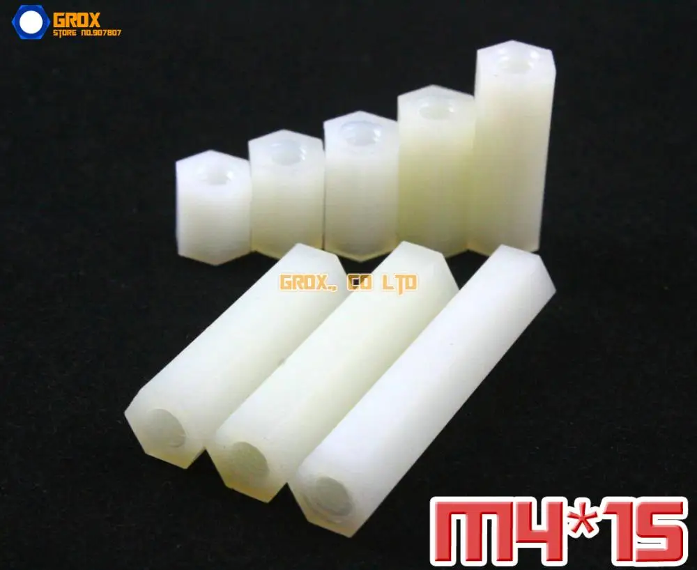 

100 Pieces Nylon M4 x 15mm Female PCB Motherboard Standoff Spacer