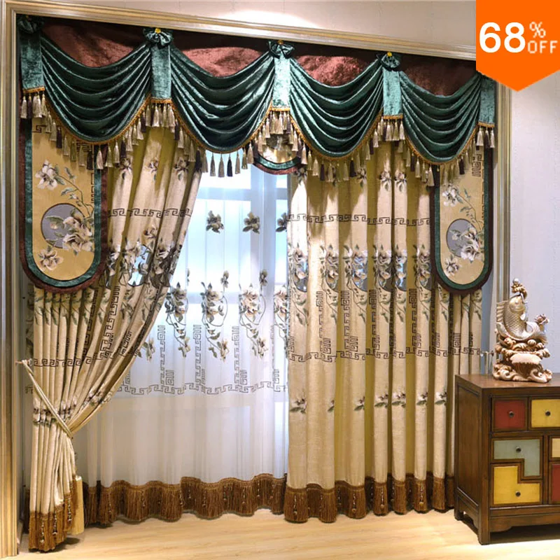 Middle Age Earls Luxury Transformers green curtains Classic living rooms bedroom Curtain The ancient royal Dinning Room Curtain