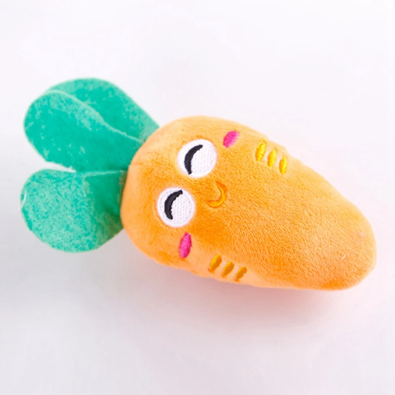 New Pet Chew Squeaker Squeaky Plush Sound Fruits Vegetables Feeding Dog Toys Suitable For Pet Bite Play