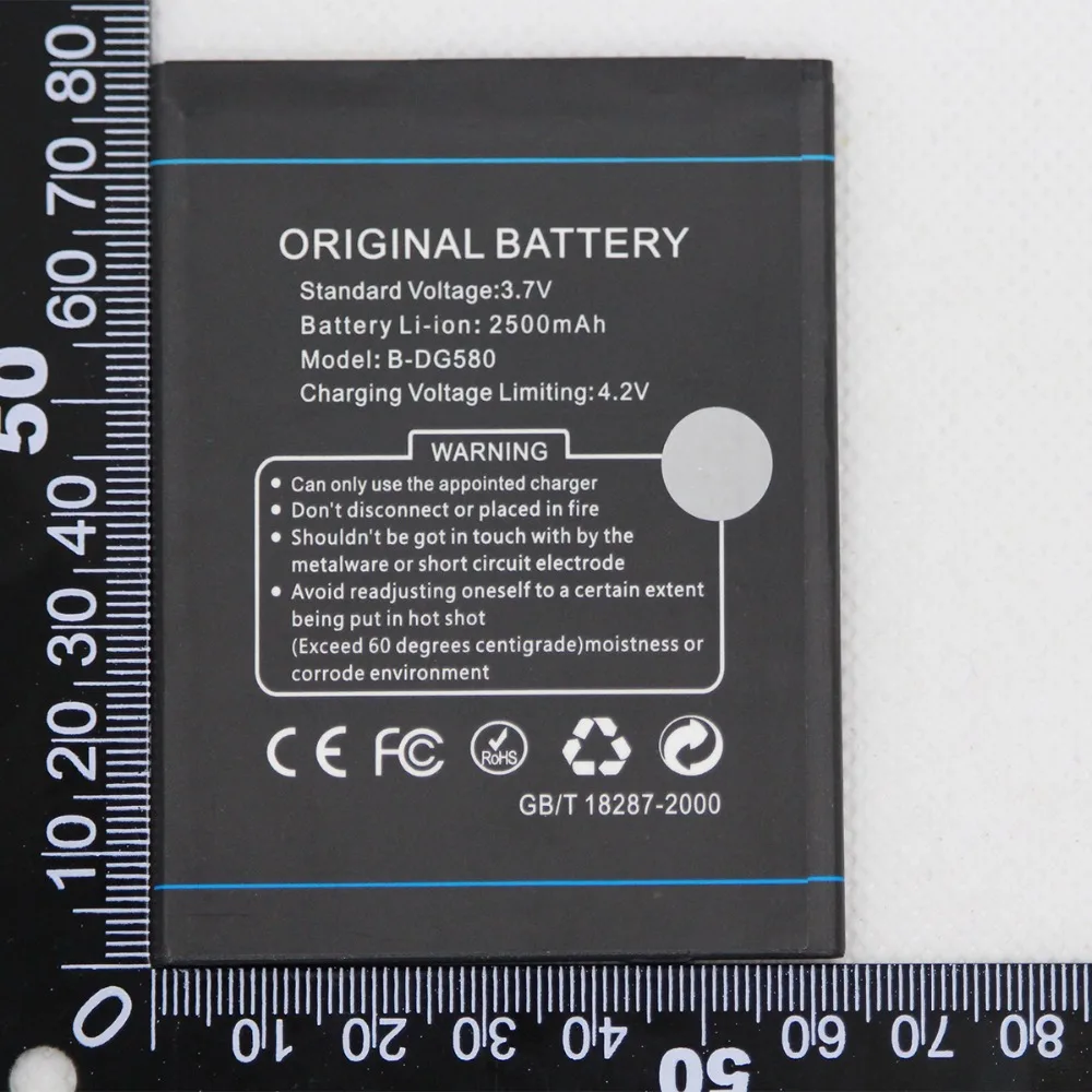 

10pcs/lot ISUNOO B-DG580 Battery For Doogee Kissme DG580 2500mah B DG580 Mobile Phone Internal Battery