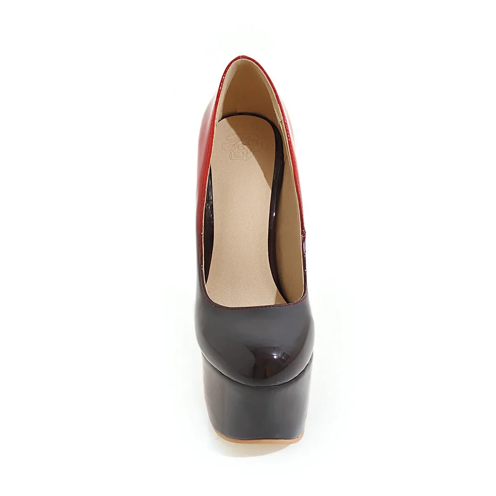 2017 New Big Size Sale 30-48 New Fashion Sexy Round Toe Women Super waterproof table High Heels Ladies Wedding Party Shoes Y-19
