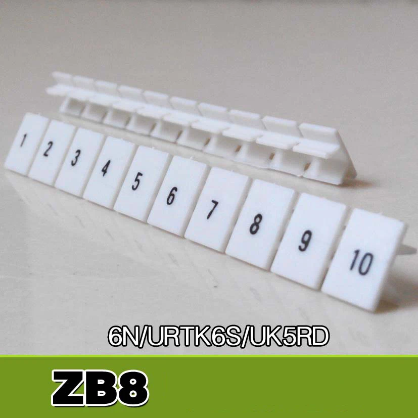 UK6N Din Rail Terminal Blocks Maker Strips with Numbers Printed ZB8