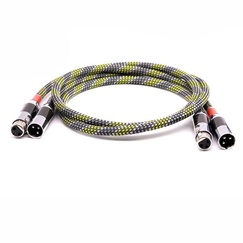 HI-End SQ-888 G5 5N OFC silver plated audio balanced interconnect cable with Carbon fiber XLR plug Audio Video AMP CD XLR Cable