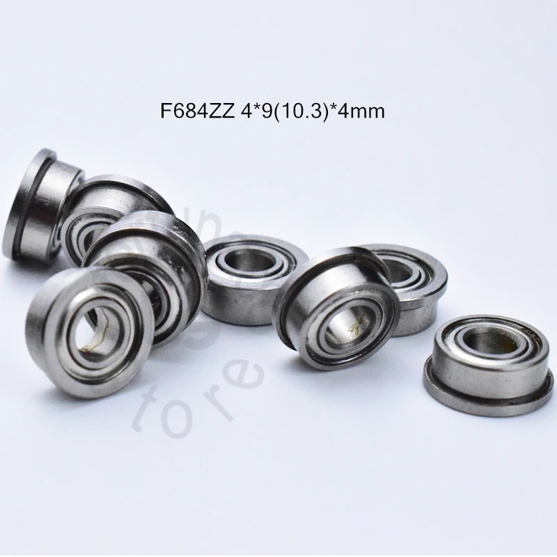 

F684ZZ 4*9(10.3)*4mm 10pieces bearing free shipping ABEC-5 Flange bearings 684 F684 F684Z chrome steel deep groove bearing