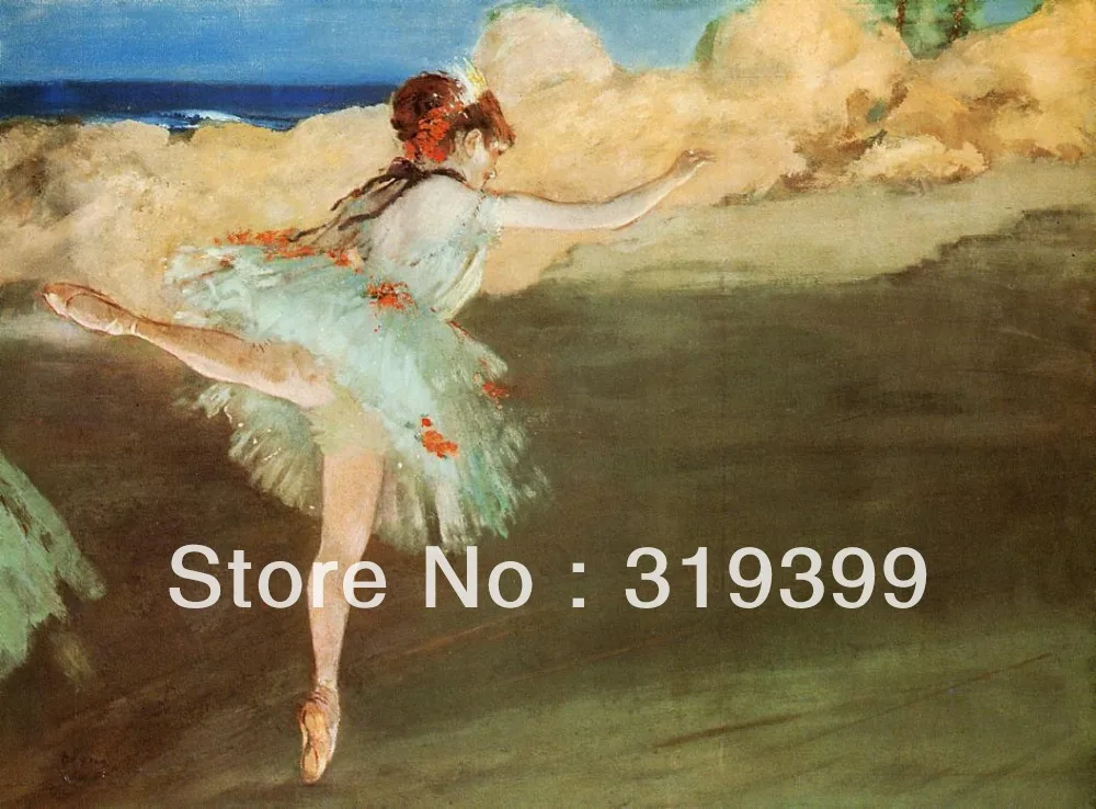 

Oil Painting Reproduction on Linen Canvas,The Star - Dancer on Pointe by edgar degas ,Free Shipping,100%handmade