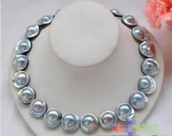 

FREE SHIPPING Hot sale new Style AAA++ HUGE REAL 18" 20mm gray south sea mabe pearl NECKLACE