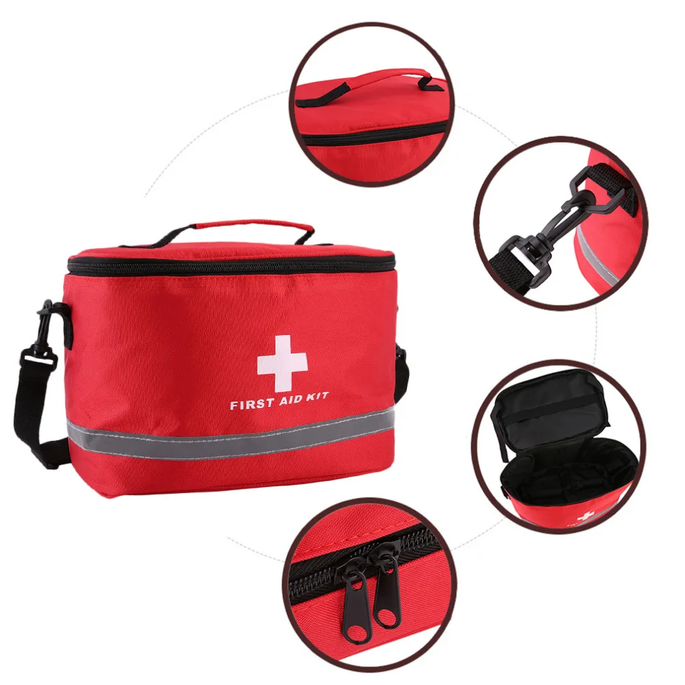 Rode Nylon Medische Emergency Survival Ehbo-kit Bag Opvallende Kruis Symbool High-Density Ripstop Sport Camping Thuis Buiten