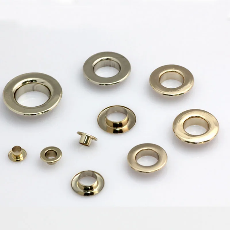 100 sets/pack (Outer diameter) 18mm (internal) 10mm (high) 4.5mm copper Flat side eyelets metal curtain grommets Eyelet