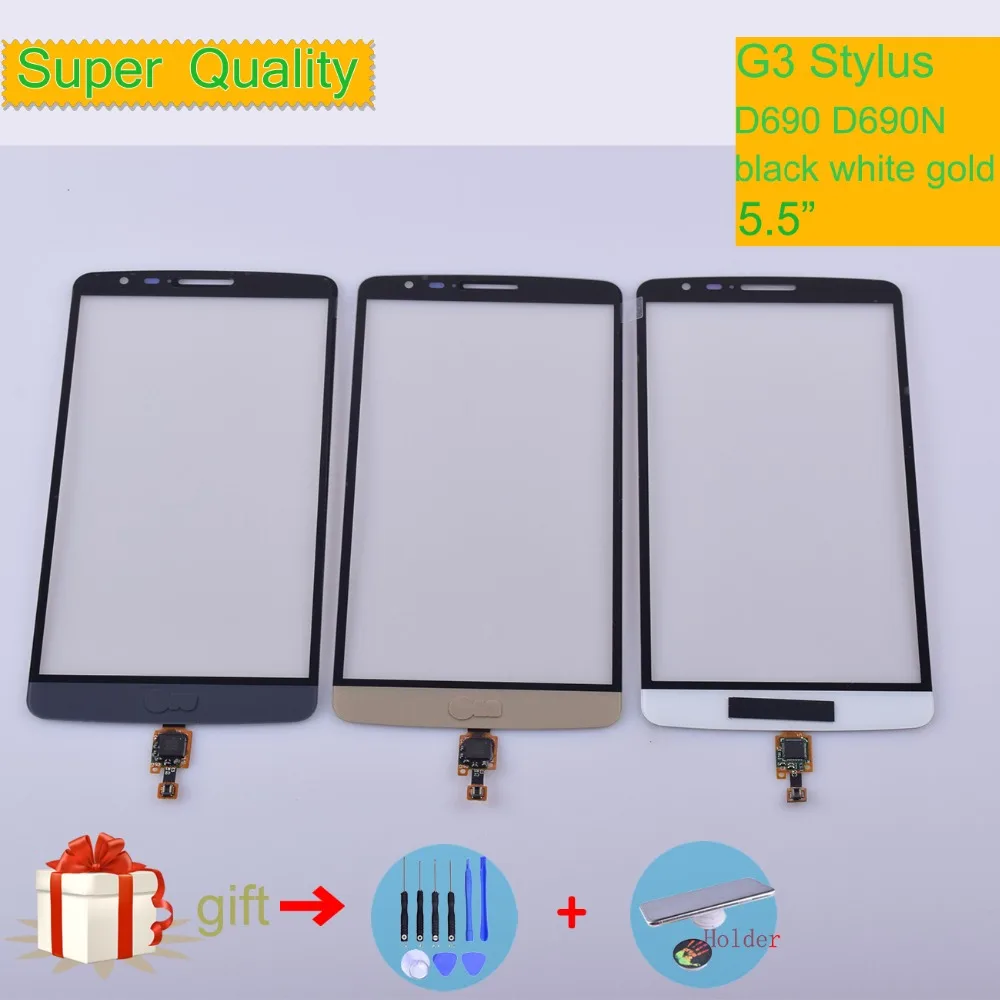 For LG G3 Stylus D690N D690 Touch Screen Touch Panel Sensor Digitizer Front Glass Outer Lens Touchscreen NO LCD black white gold