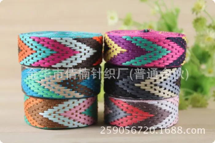 50 Yards/lot 22mm Zakka Handmade Accessories Ribbon Laciness Woven Jacquard Ribbon Multi colors Free shipping