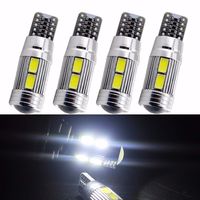 4x 12V Lampada Pingo Led T10 W5w Samsung Chip 5000k -6000K luminio Canbus Canceller 10smd Branco