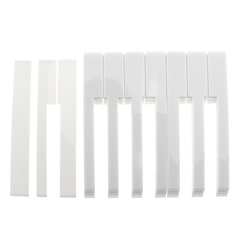 52pcs 5.2cm/2.05inch White Color Complete Set Piano Key Tops with Fronts, Piano Replacement Repair Parts