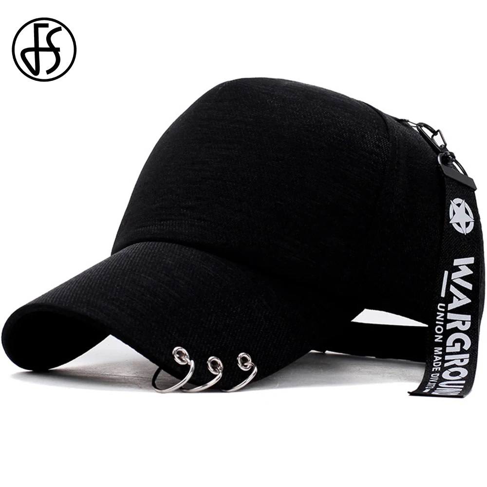 FS Black White Iron Ring Snapback Hip Hop Cap Streetwear Baseball Caps For Men Women Fashion Hat Bone Trucker Hats Gorras Hombre