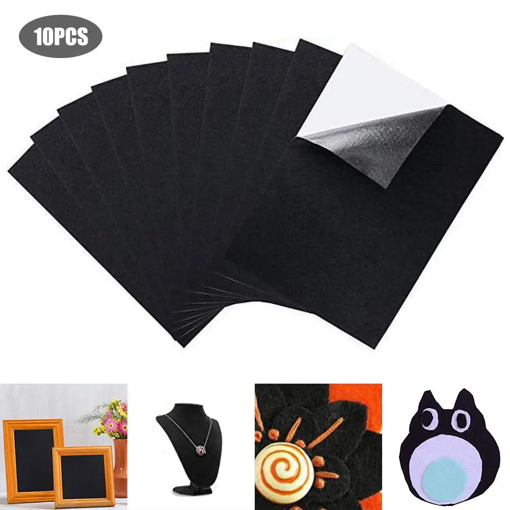 10PCS 30x21cm Self Adhesive Velvet Fabric High Quality Solid Fabric DIY Liner Contact Paper Jewelry Drawer Box Sewing Accessorie