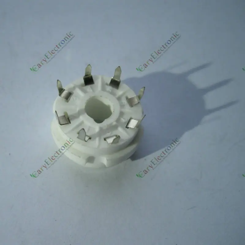 Wholesale and retail 4PCS 8 PIN PCB MOUNT SILVER CERAMICS VACCUM TUBE SOCKET FOR 6L6 EL34 KT88 6550 free shipping