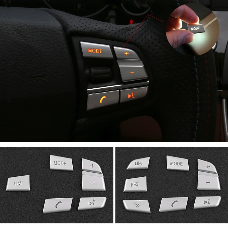 Car Styling Steering Wheel Button Cover Trim Sticker For BMW 1/2/3/4/5/7 series X1 X3 X5 F10 F20 F30 F34 F25 E70 Accessories