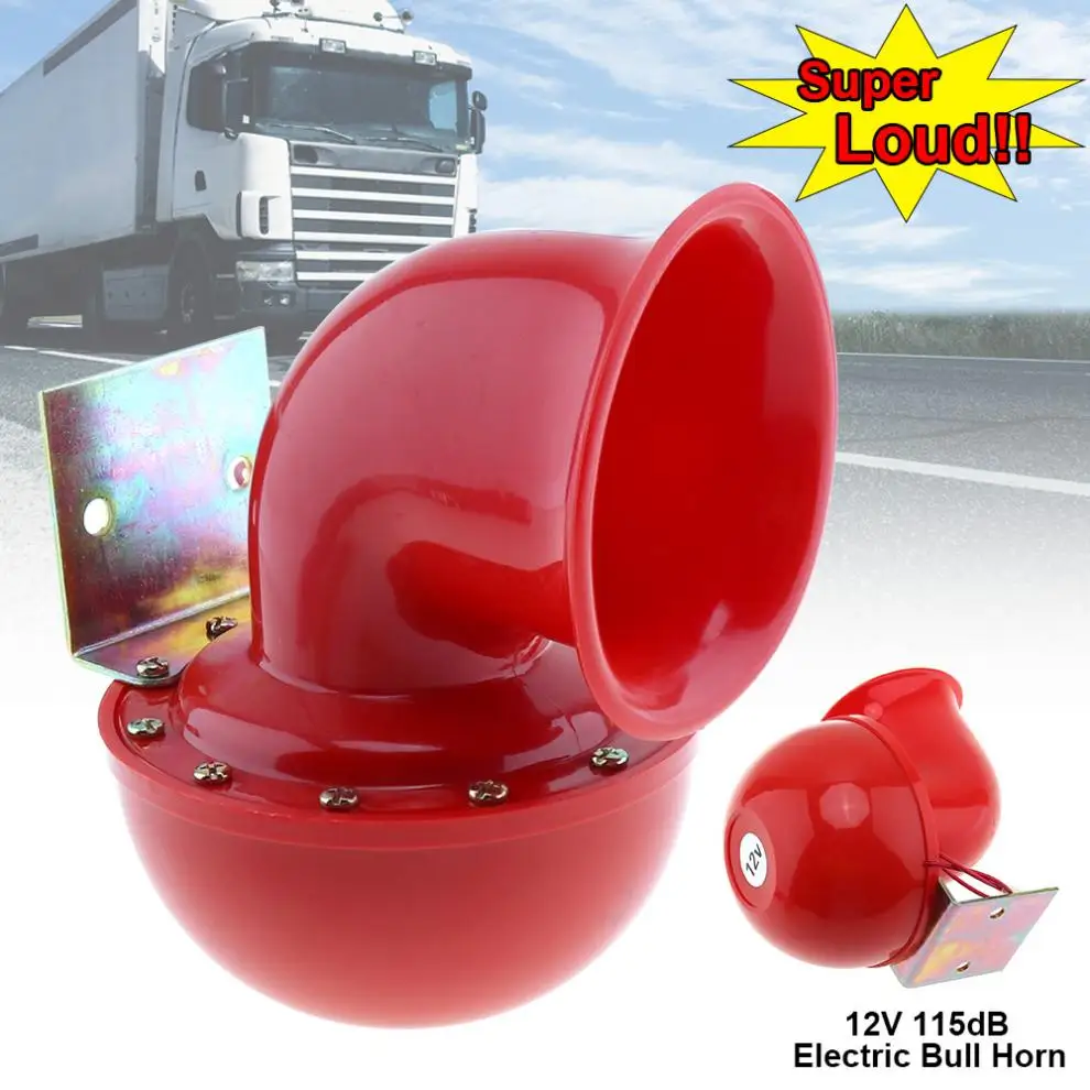 12V 115dB Red Universal Electric Raging Bull Air Horn for Car / Truck / Motorcycle