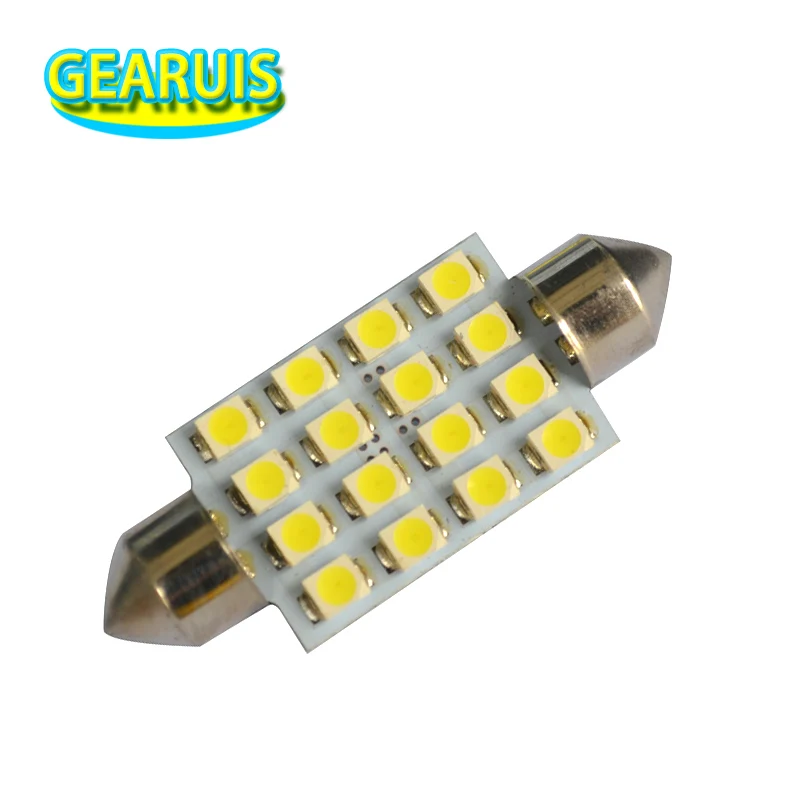 100pcs 24V Truck LED C5W 31 36 39 41mm Festoon 16 SMD 1210 3528 led Interior Reading Lights Auto  Dome Lights cool white 24V