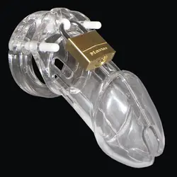 Male penis lock  plastic Chastity device bondage with 5 ring CB6000 cock cage Adult sex toys