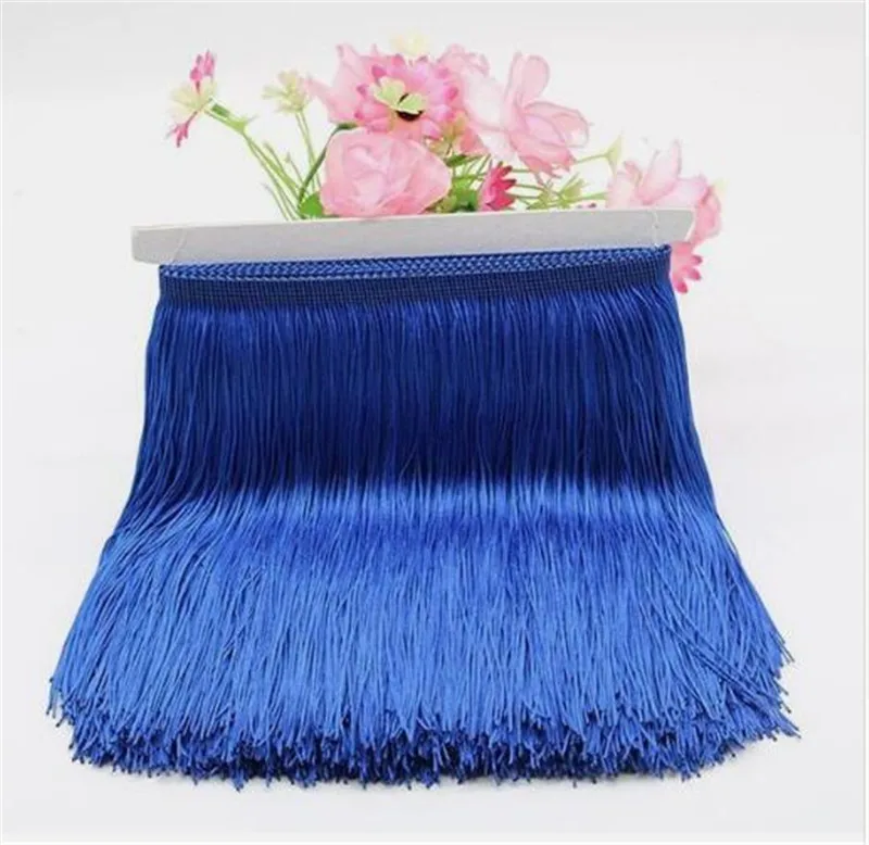 1 meter 15cm Long Fringe Lace Tassel Polyester Lace Trim Ribbon Latin dance skirt curtain fringes for sewing HG07