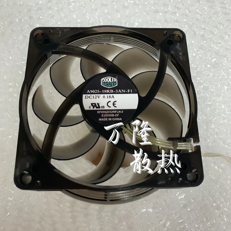 

Original Cooler Master A9025-18RB-3AN-F190MM 100x100x25mm Circular fan 82mm Hole Pitch For CPU Cooling Fan 12V 0.18A with 3pin