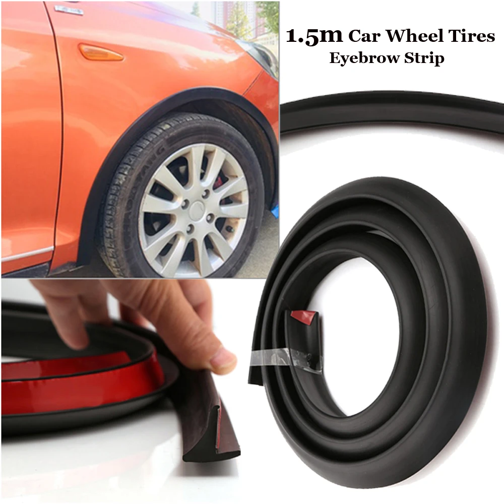 

1pc 1.5m Car Wheel Fender Extension Moulding Flares Trim Strip Stick Out Edge High Quality Suitable For SUV Accessory