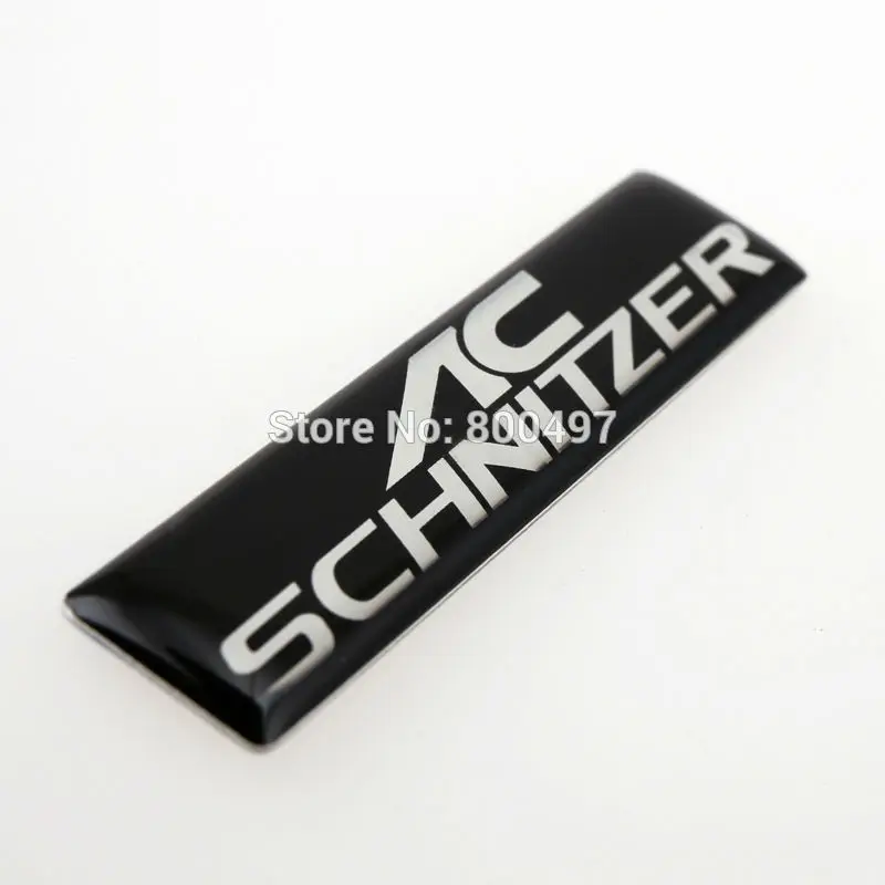 3D Car Styling Aluminum Glue Decalque, Trunk Emblem, Acessórios do carro, Adesivo Badge para AC Schnizer, Mais novo, 2 Pcs