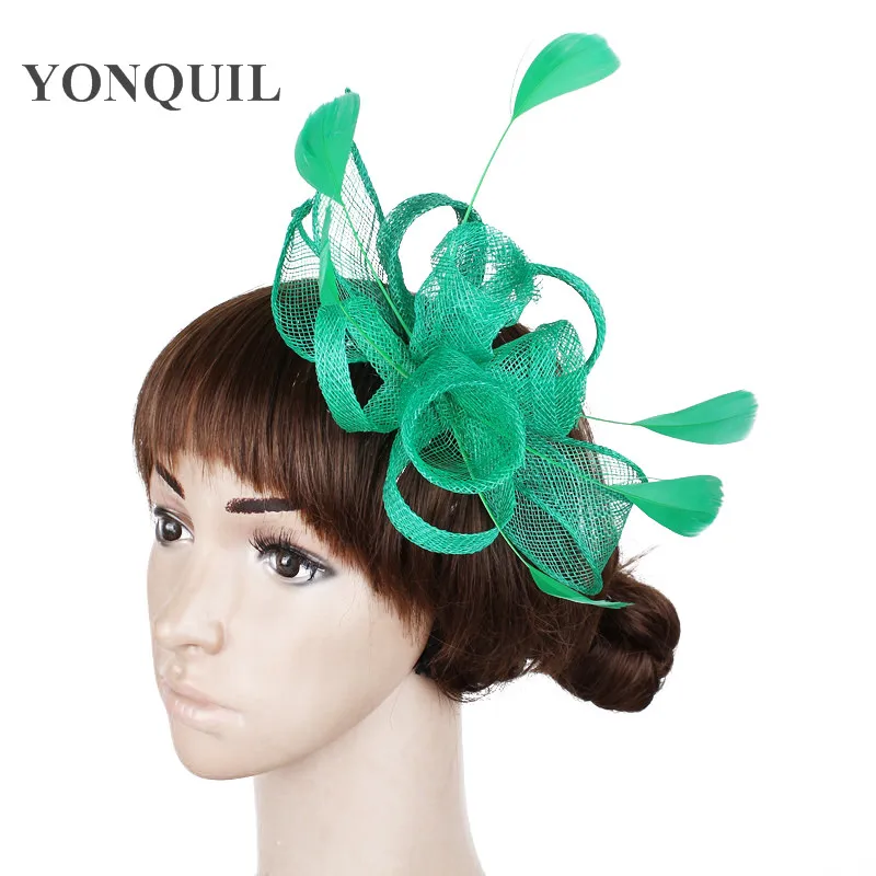 Charming New Fashion Wedding Hair Fascinators Hats Fancy Feather Accessories On Headbands For Church Cocktail Headwear SYF231