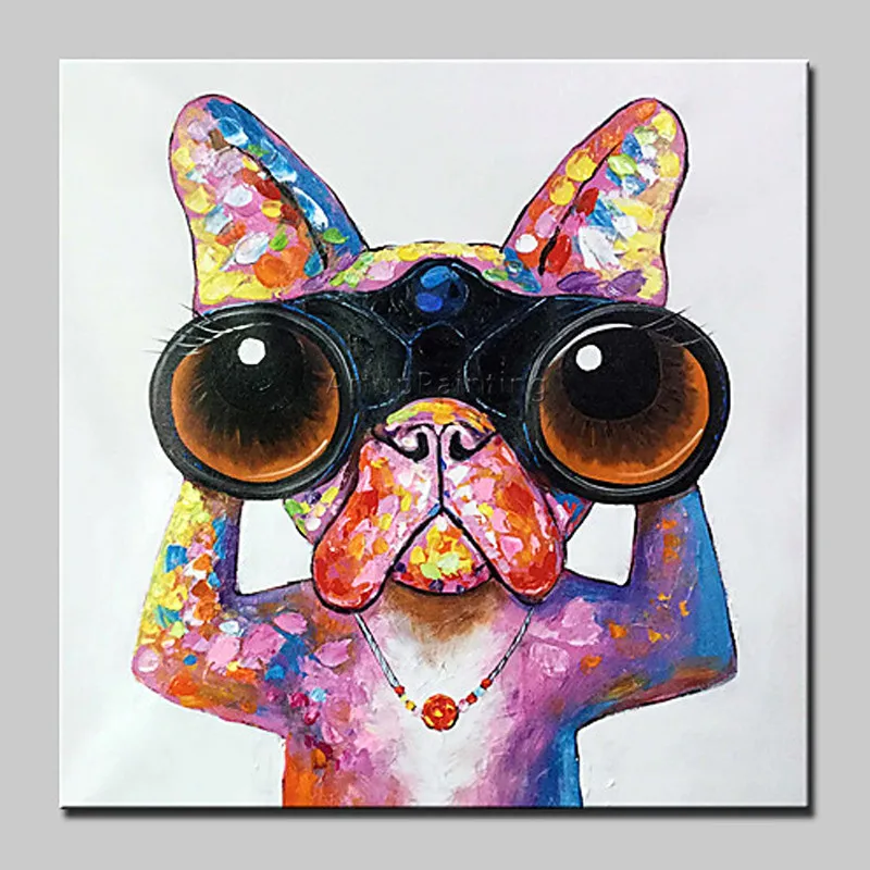 

Dog painting Canvas acrylic painting wall art pictures for living room home decor pop art animal Painting cuadros decoracion 007