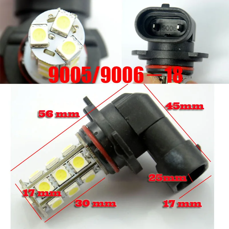 AutoEC 10X Car LED Fog Headlight HB4 9006 18 smd 5050 led Daytime Driving DRL Headlight  bulb White Blue #LI02