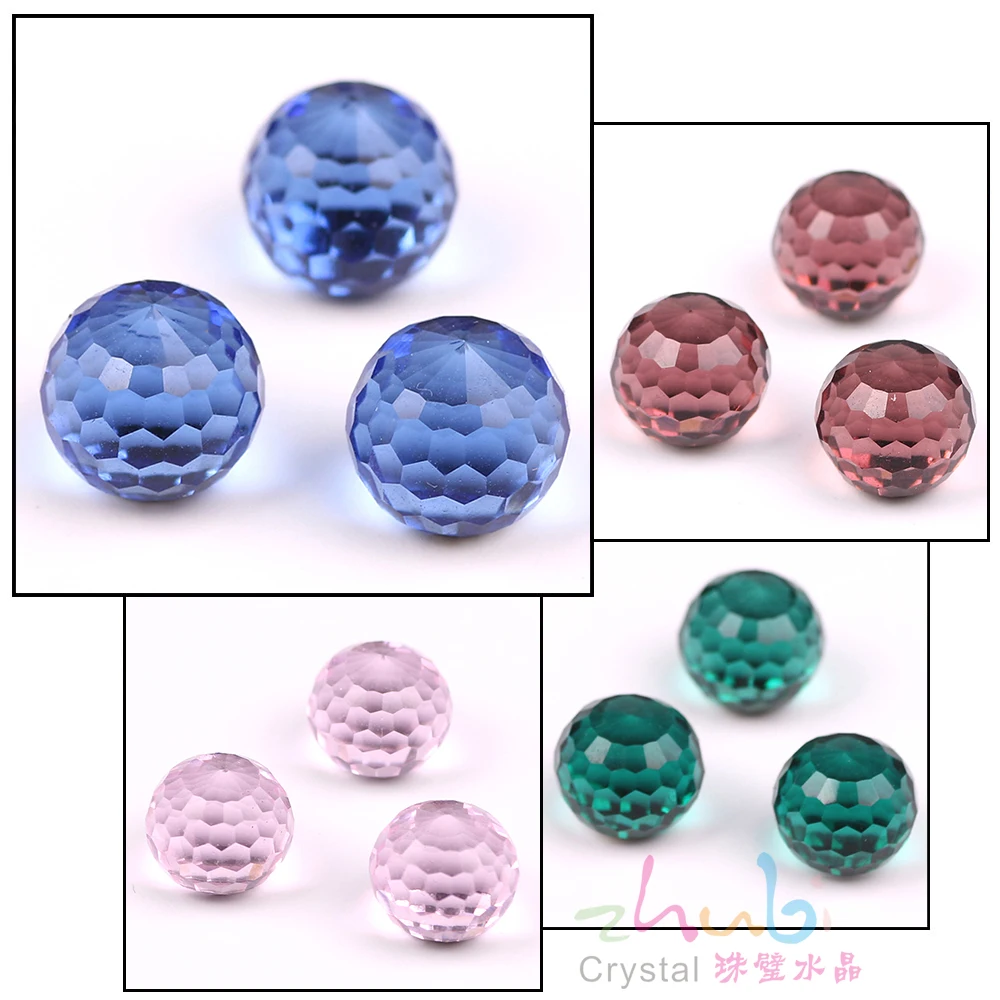 30Pcs Flatback Glass Faceted Beads No Hole 10mm Round Ball Beads DIY For Making Supplier Jewelry Accessories Crystals Beading