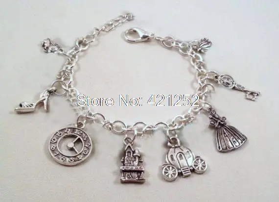 

12pcs princess Inspired Charm Bracelets Jewelry Gift