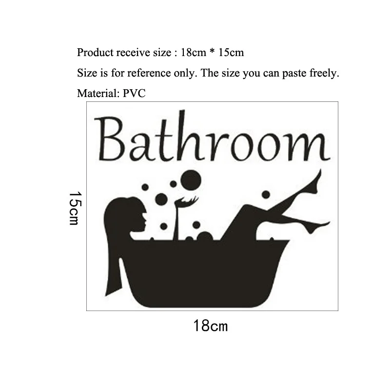 Creative Beauty Shower Pattern Wall Sticker Bathroom Door Window Decoration Mural Bathtub Bathing Decor Decals Home Wallpaper