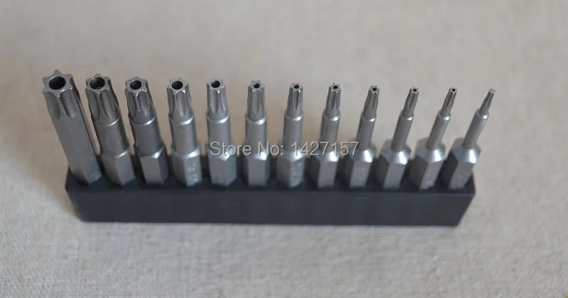 New 12pc/set S2 Torx security screwdriver bit kit T5 - T40 Bit tools Magnetic Screwdriver bit Air tools