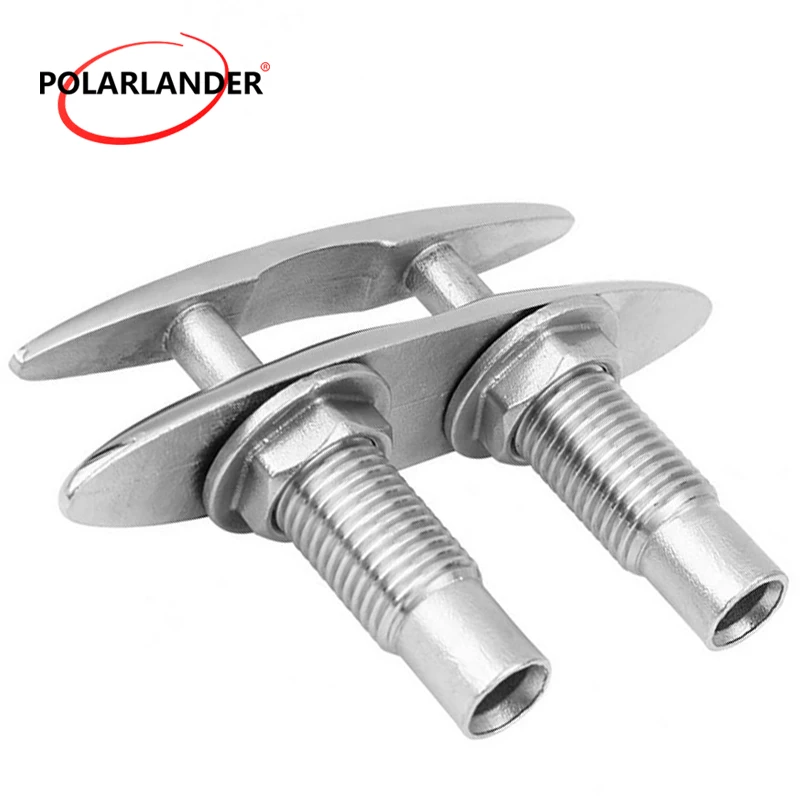 Double-Deck  125mm Stainless Steel  Cable Bolt  Marine Neat Cleat Bollard Accessories Push-Pull Mooring Dock  5 Inch Hardware