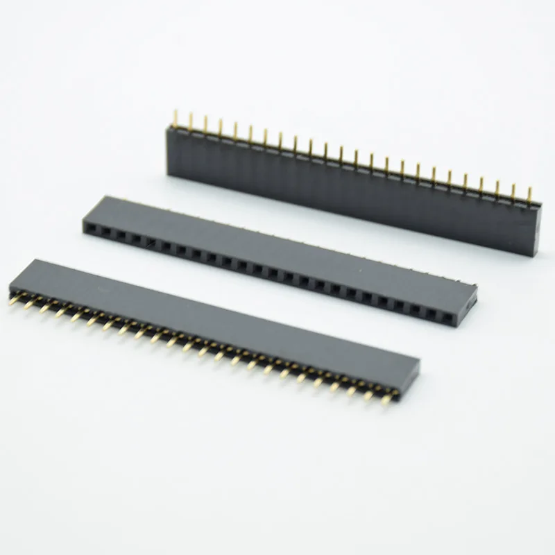 10PCS 1X24 Pins Single Row Straight FEMALE PIN HEADER 2.54MM PITCH Strip Connector Socket 140 24p 24PIN   FOR PCB arduino