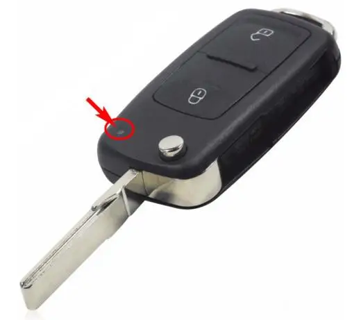 New! 2 Buttons Flip Remote Folding Key Shell for VW Polo Golf Uncut Blade Car Key Case  202AD