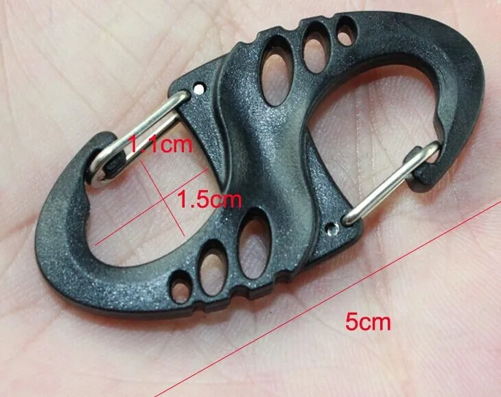 30pcs/lot Outdoor Gear Quick Release S-shape Hook Character 8 Button For Camping Airsoft